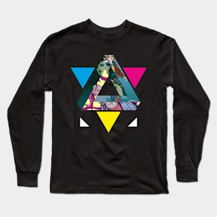 Triangle Abstract Illustration Long Sleeve T-Shirt